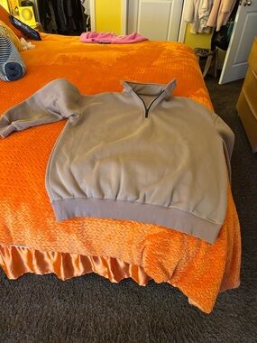 Men's Half-Zip Pullover Sweater in Taupe
